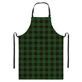 Green Black And Red Tartan Pattern Print Bib Apron With Pocket