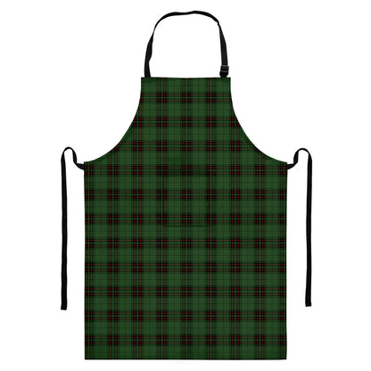 Green Black And Red Tartan Pattern Print Bib Apron With Pocket