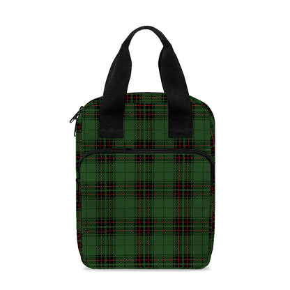 Green Black And Red Tartan Pattern Print Bible Tote Bag