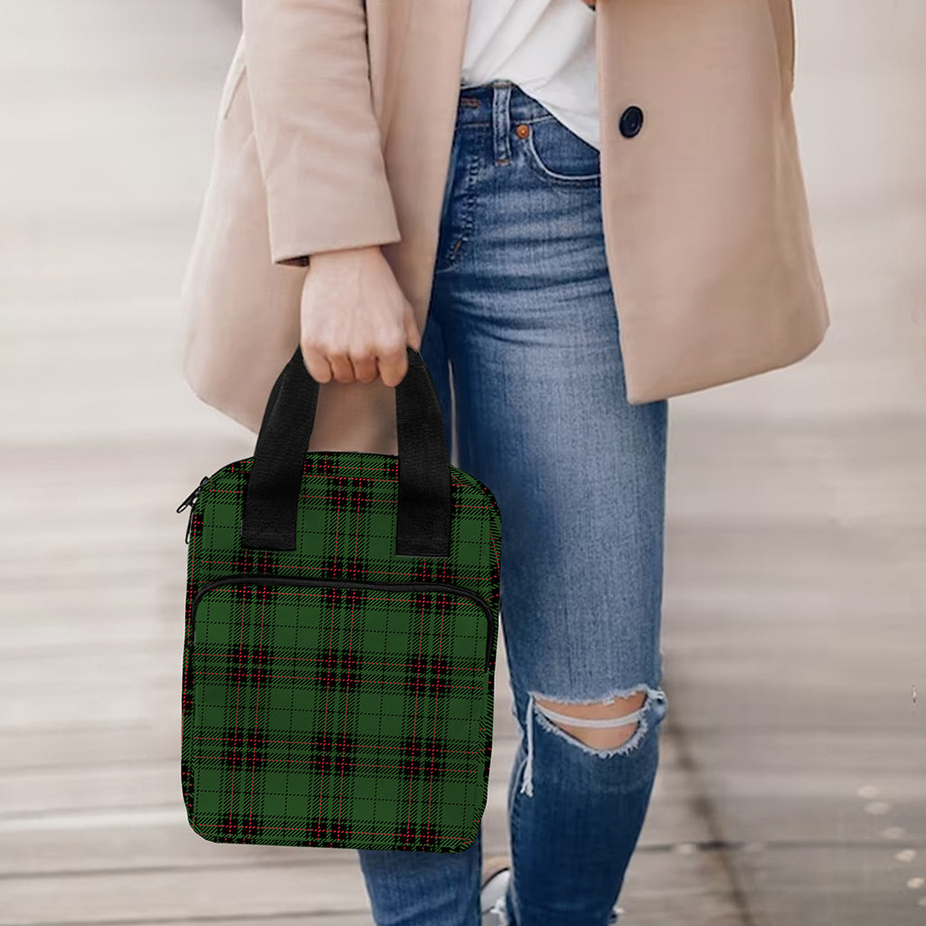 Green Black And Red Tartan Pattern Print Bible Tote Bag