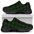 Green Black And Red Tartan Pattern Print Black Chunky Shoes