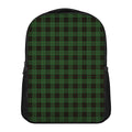 Green Black And Red Tartan Pattern Print Casual Backpack