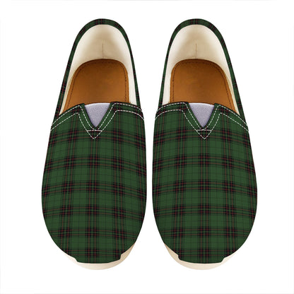 Green Black And Red Tartan Pattern Print Casual Shoes