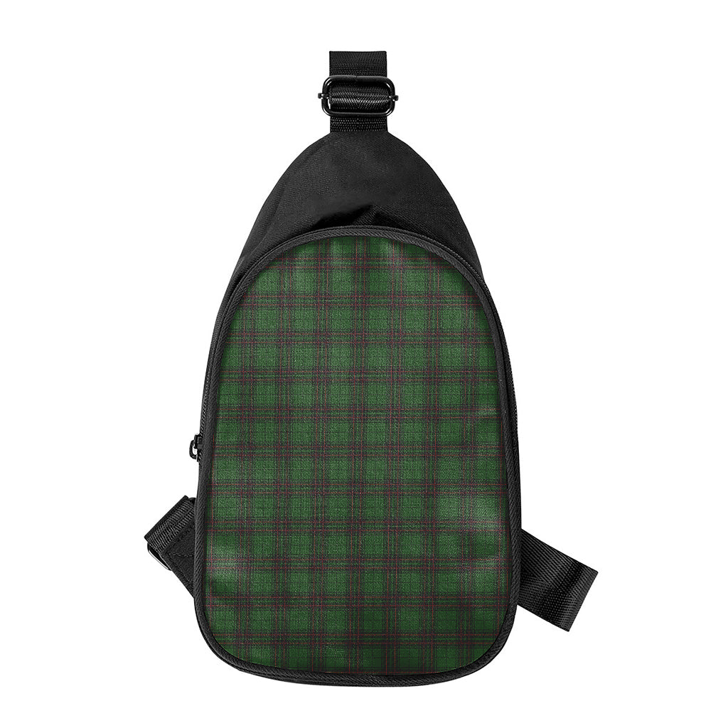 Green Black And Red Tartan Pattern Print Chest Bag
