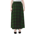 Green Black And Red Tartan Pattern Print Chiffon Maxi Skirt
