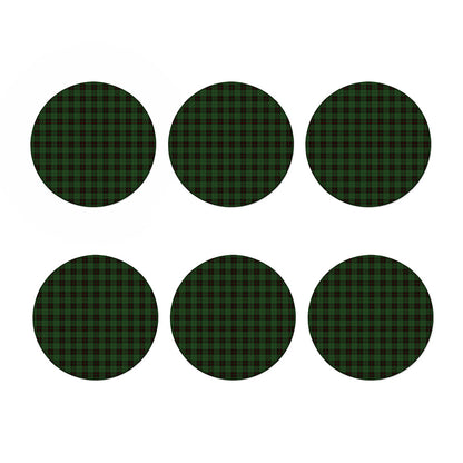 Green Black And Red Tartan Pattern Print Coaster Set