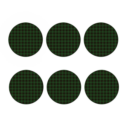 Green Black And Red Tartan Pattern Print Coaster Set