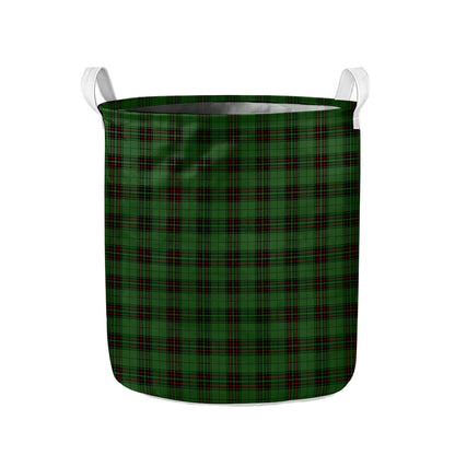 Green Black And Red Tartan Pattern Print Collapsible Laundry Basket