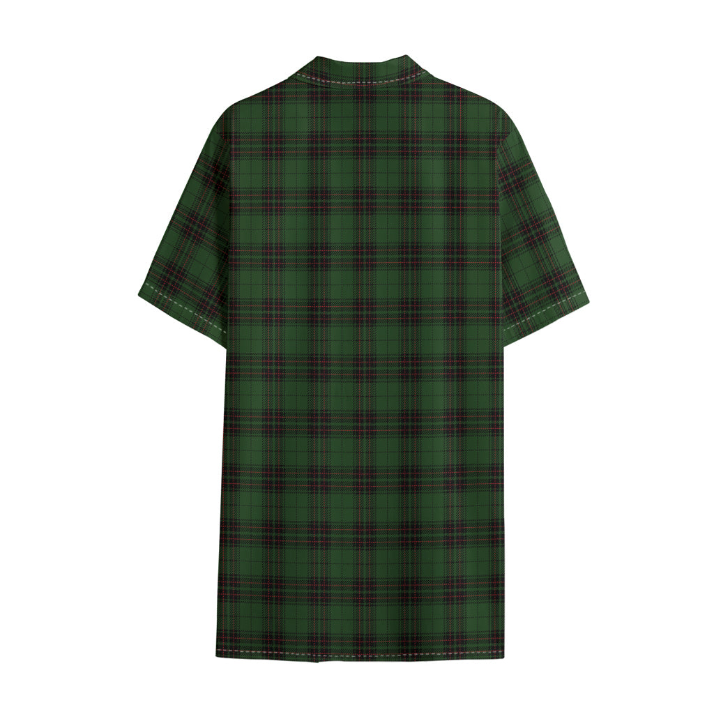 Green Black And Red Tartan Pattern Print Cotton Hawaiian Shirt