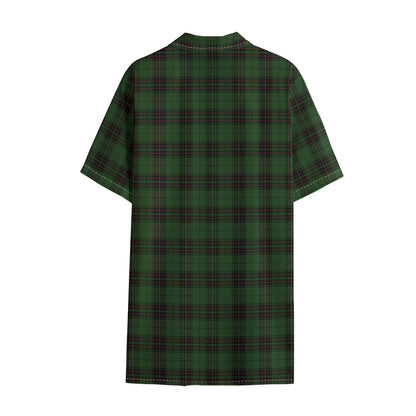 Green Black And Red Tartan Pattern Print Cotton Hawaiian Shirt