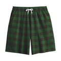 Green Black And Red Tartan Pattern Print Cotton Shorts