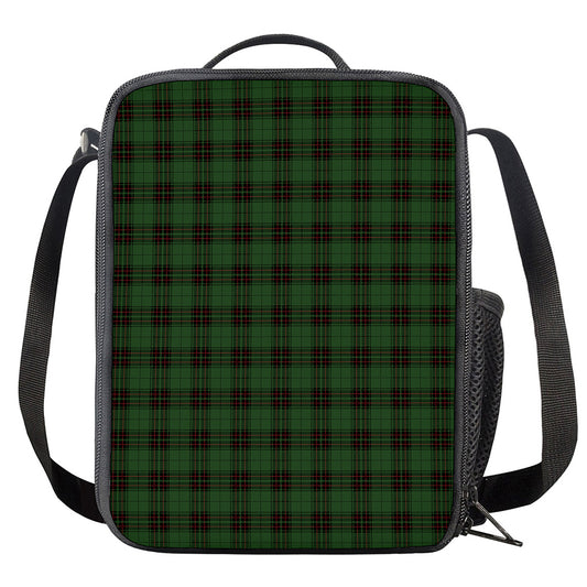 Green Black And Red Tartan Pattern Print Crossbody Lunch Bag