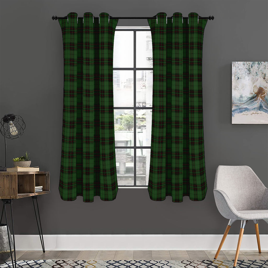 Green Black And Red Tartan Pattern Print Curtain