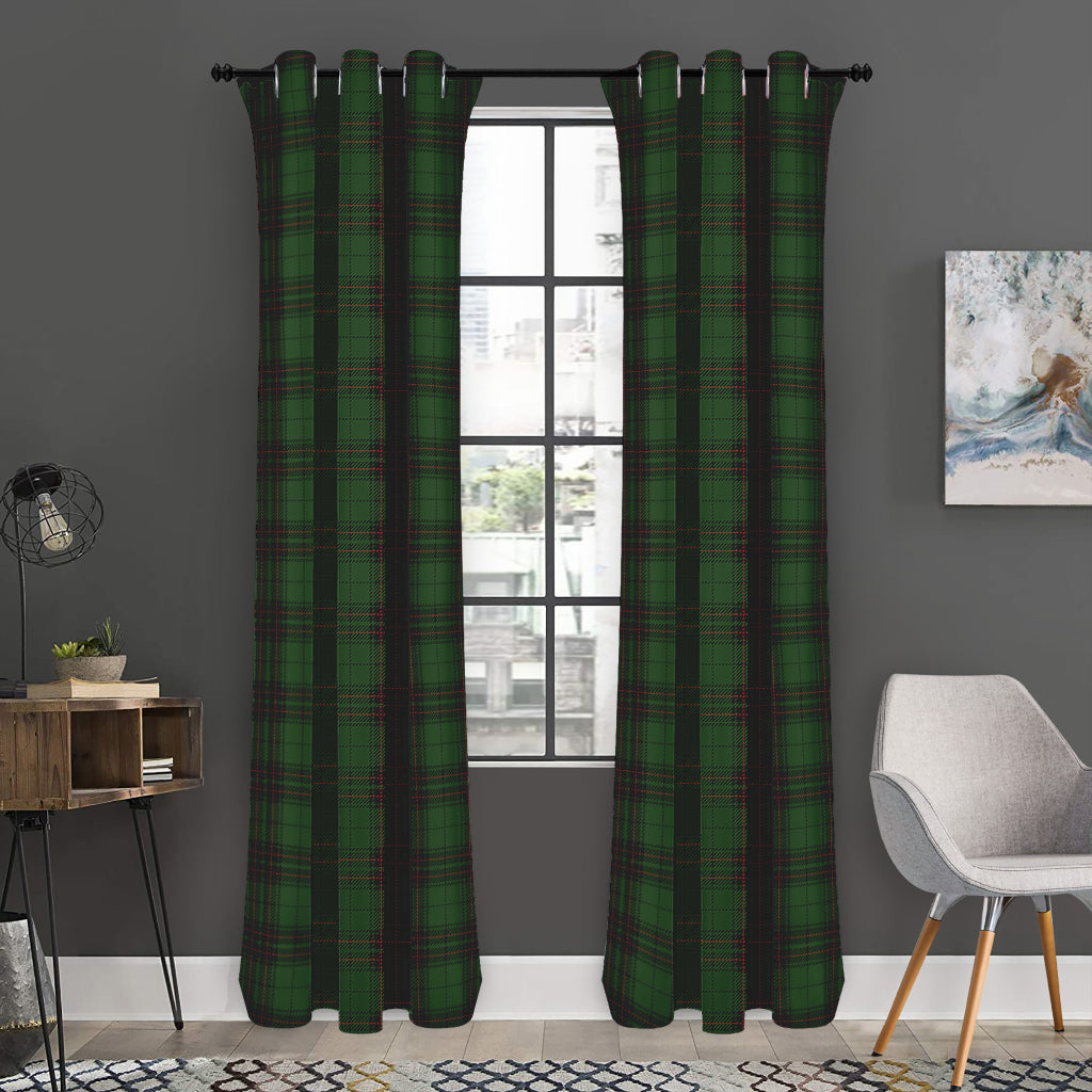 Green Black And Red Tartan Pattern Print Curtain