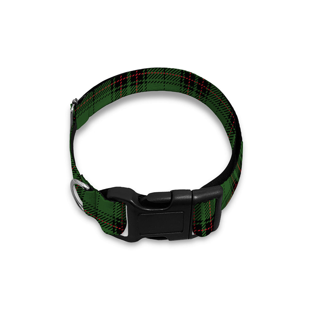 Green Black And Red Tartan Pattern Print Dog Collar