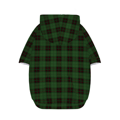 Green Black And Red Tartan Pattern Print Dog Zip Up Hoodie
