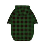 Green Black And Red Tartan Pattern Print Dog Zip Up Hoodie