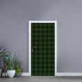 Green Black And Red Tartan Pattern Print Door Sticker
