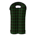 Green Black And Red Tartan Pattern Print Double Neoprene Wine Tote