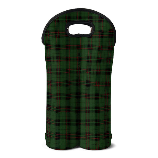 Green Black And Red Tartan Pattern Print Double Neoprene Wine Tote