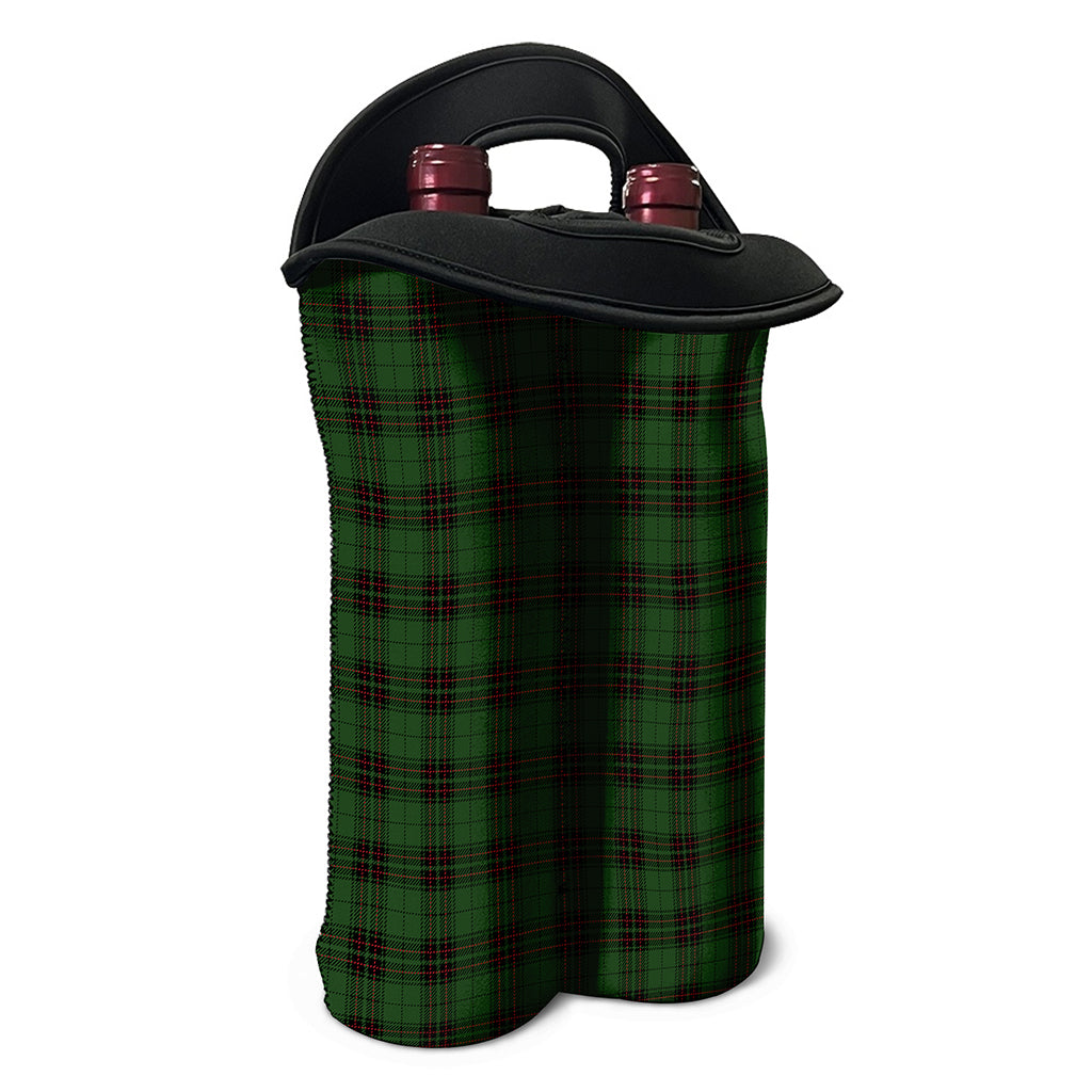 Green Black And Red Tartan Pattern Print Double Neoprene Wine Tote