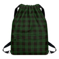 Green Black And Red Tartan Pattern Print Drawstring Backpack
