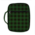 Green Black And Red Tartan Pattern Print Front Pocket Bible Bag