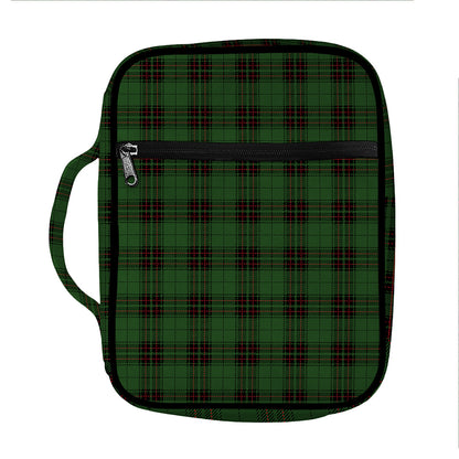 Green Black And Red Tartan Pattern Print Front Pocket Bible Bag