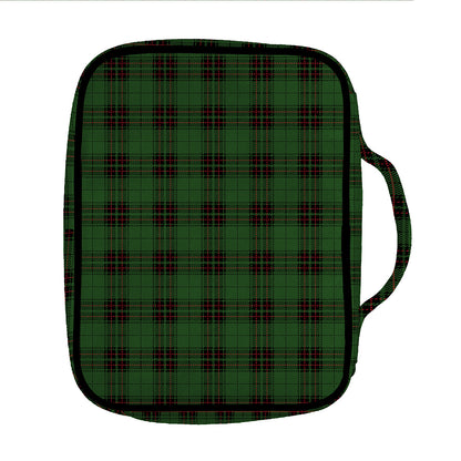 Green Black And Red Tartan Pattern Print Front Pocket Bible Bag