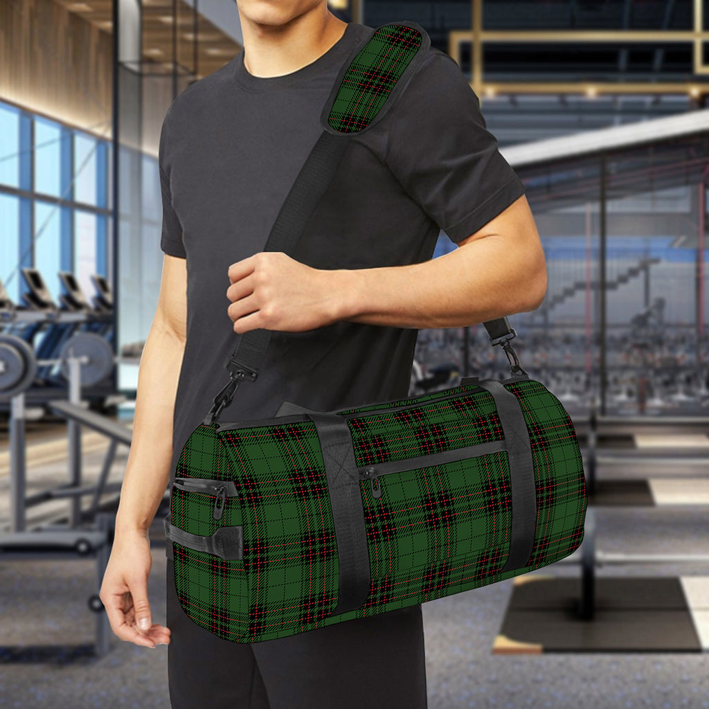 Green Black And Red Tartan Pattern Print Gym Bag