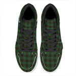 Green Black And Red Tartan Pattern Print High Top Leather Sneakers