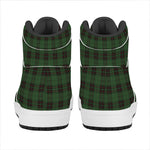 Green Black And Red Tartan Pattern Print High Top Leather Sneakers