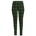 Green Black And Red Tartan Pattern Print High-Waisted Pocket Leggings