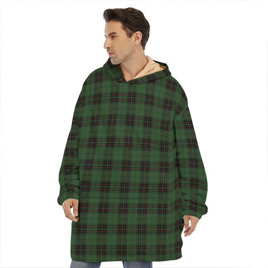 Green Black And Red Tartan Pattern Print Hoodie Blanket
