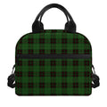 Green Black And Red Tartan Pattern Print Insulated Lunch Bag