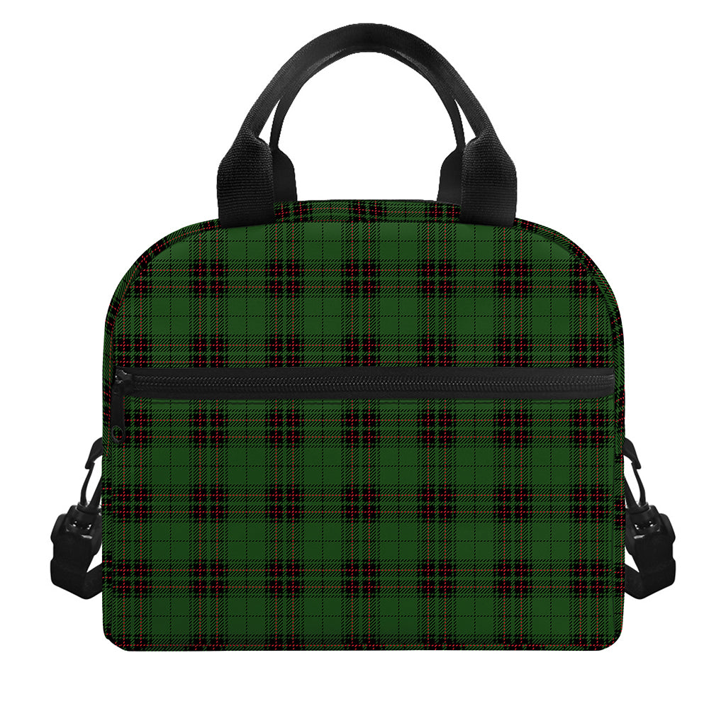 Green Black And Red Tartan Pattern Print Insulated Lunch Bag