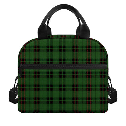 Green Black And Red Tartan Pattern Print Insulated Lunch Bag