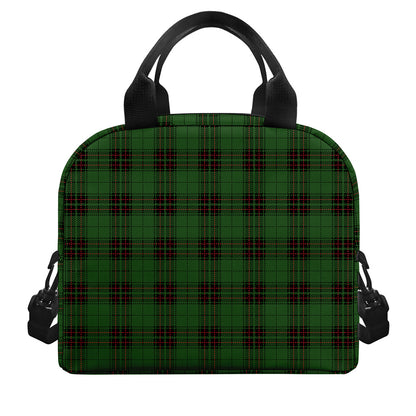Green Black And Red Tartan Pattern Print Insulated Lunch Bag