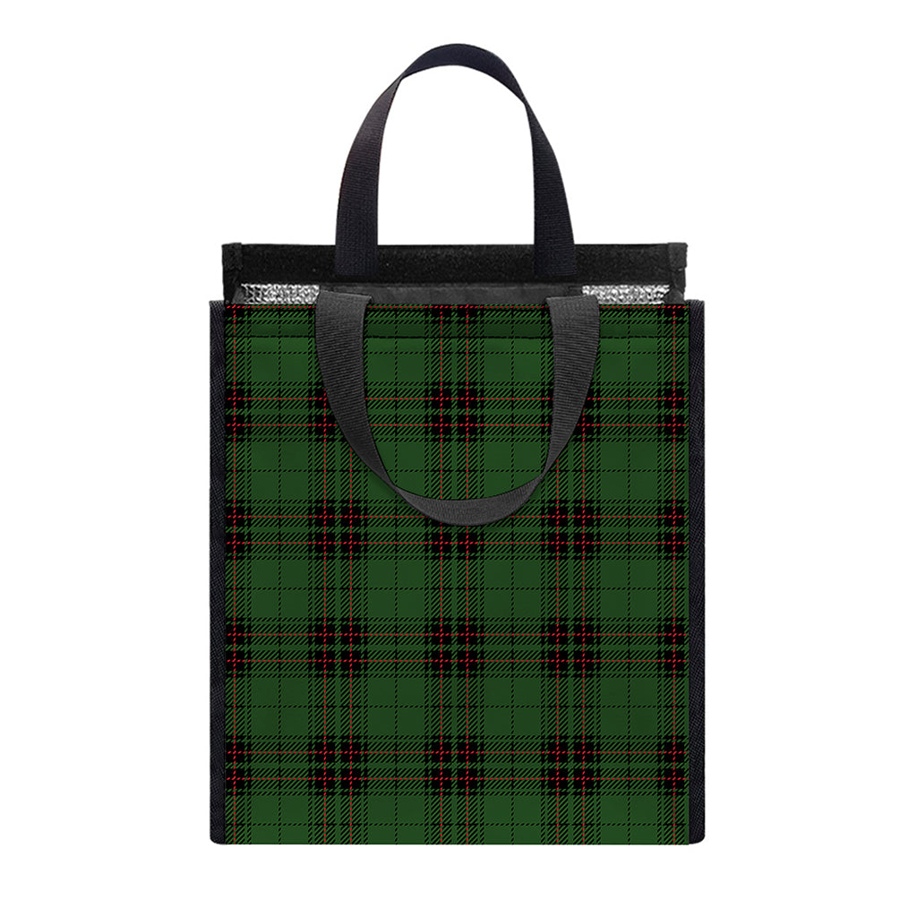 Green Black And Red Tartan Pattern Print Insulated Lunch Tote