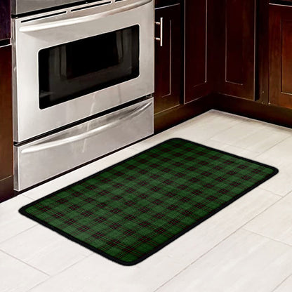 Green Black And Red Tartan Pattern Print Kitchen Mat