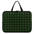 Green Black And Red Tartan Pattern Print Laptop Sleeve With Handle