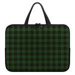 Green Black And Red Tartan Pattern Print Laptop Sleeve With Handle