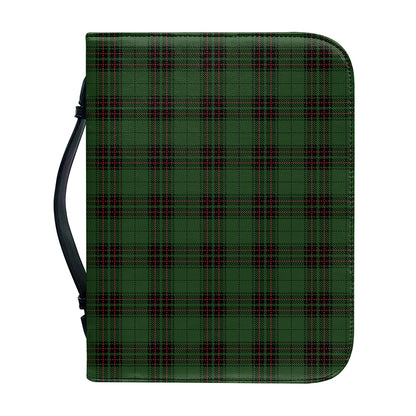 Green Black And Red Tartan Pattern Print Leather Bible Cover