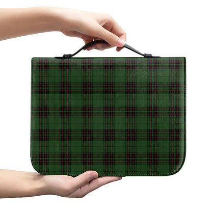 Green Black And Red Tartan Pattern Print Leather Bible Cover