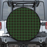Green Black And Red Tartan Pattern Print Leather Spare Tire Cover