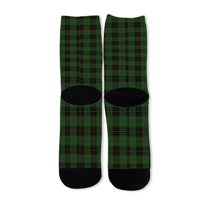 Green Black And Red Tartan Pattern Print Long Socks