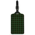 Green Black And Red Tartan Pattern Print Luggage Tag