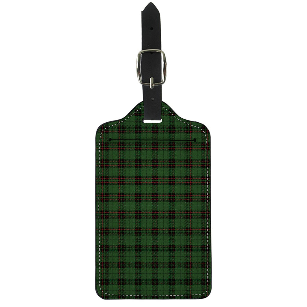 Green Black And Red Tartan Pattern Print Luggage Tag