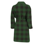 Green Black And Red Tartan Pattern Print Men's Bathrobe