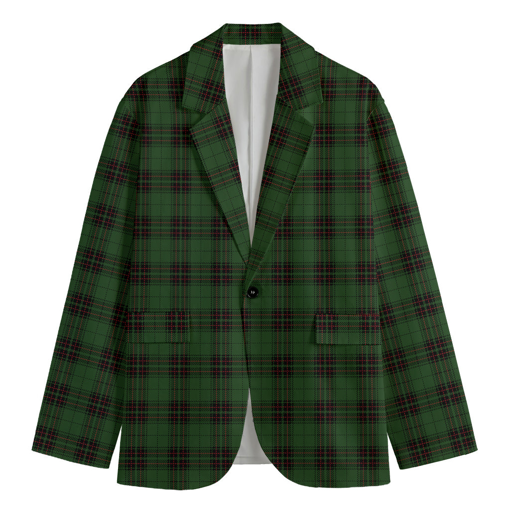 Green Black And Red Tartan Pattern Print Men's Blazer